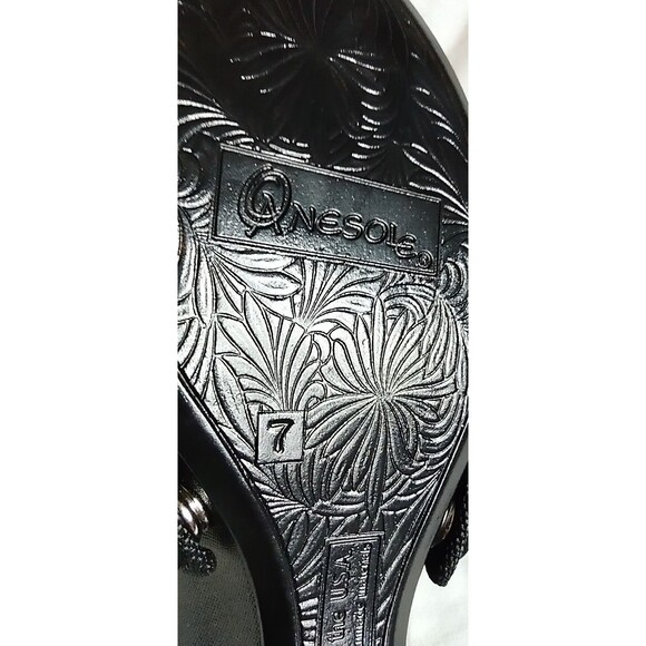 Sz 7 NEW ONESOLE Interchangeable Black Stretchy Shoes Slip On Sandals + Toppers - Picture 9 of 9